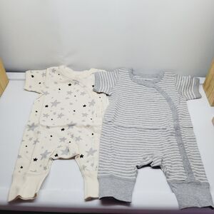 Moon and Back by Hanna Andersson Unisex Babies' Romper Pants, Pack of 2 Size 0-3